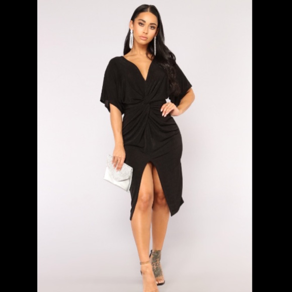 Full Grown Knot Dress-Black